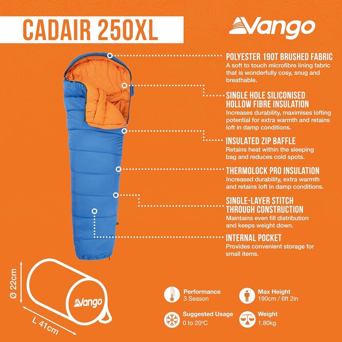 Спальний мішок Vango Cadair 250 – ексклюзив від Amazon