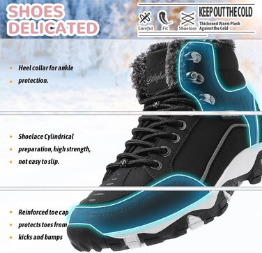 Черевики зимові жіночі Littleplum, утеплені, для трекінгу, чорні, 41 EU