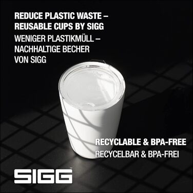 Термокружка SIGG Neso Pure Ceram 0,4 л, біла, з кришкою Tritan, з нержавіючої сталі 18/8, легка, BPA-free, для кави, підходить для посудомийної машини