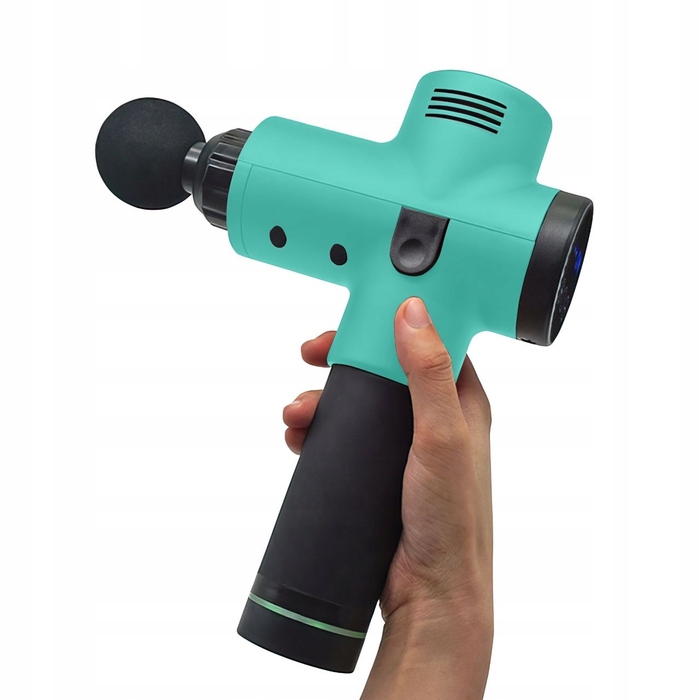 Перкусійний масажер MG02PRO CYAN, ручний вібраційний масажний пістолет, бірюзовий