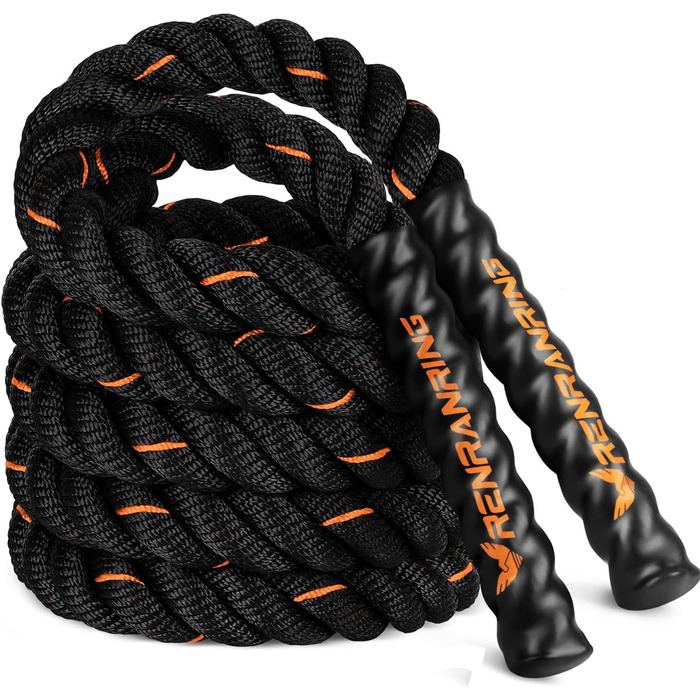 Стрибковий скакалка з вагою для фітнесу - 1,4 кг, 2,56 кг, 3 кг, 4 кг. Скакалка для тренувань, для жінок та чоловіків, для залу, з планом домашніх тренувань, оранжево/чорний