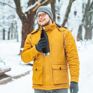 Термос-пляшка 1000 мл, ізольована сталева пляшка для води, без BPA, не протікає, термокана, подвійні стінки, підходить для газованої води, для університету, роботи, подорожей, спорту, активного відпочинку, для хлопчиків та дівчаток, темно-зелений