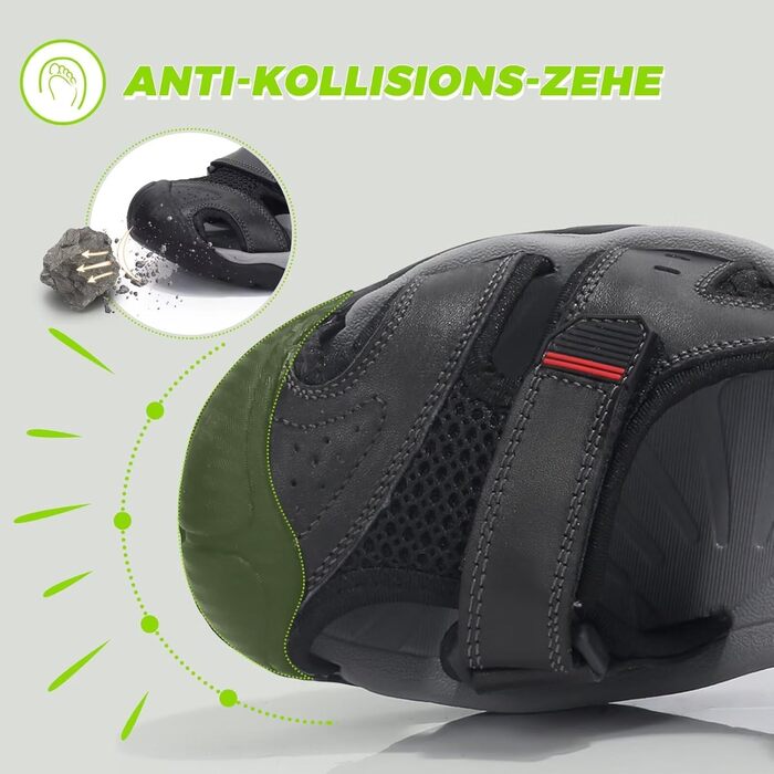 Чоловічі спортивні сандалії VisionReast для хайкінгу та активного відпочинку. Чорні сандалі для туризму та подорожей, 41 EU, з клямкою.