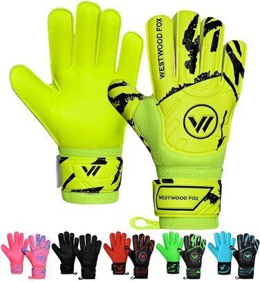Воротарські рукавиці Westwood Fox Fingersave дитячі, підліткові, дорослі - Latex 4+3 мм, жовто-білі (розмір 4)
