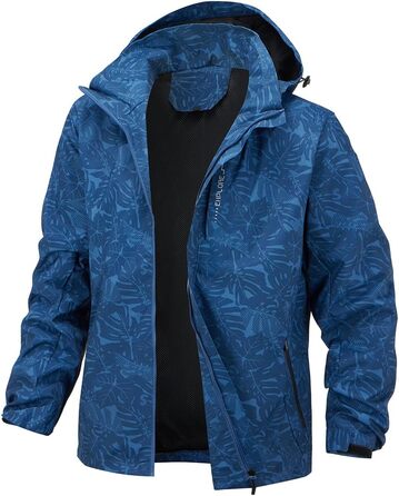 Чоловіча куртка: водонепроникна вітрозахисна софтшел куртка-бомбер, камуфляж, легка літня, M 6288, темно-синій