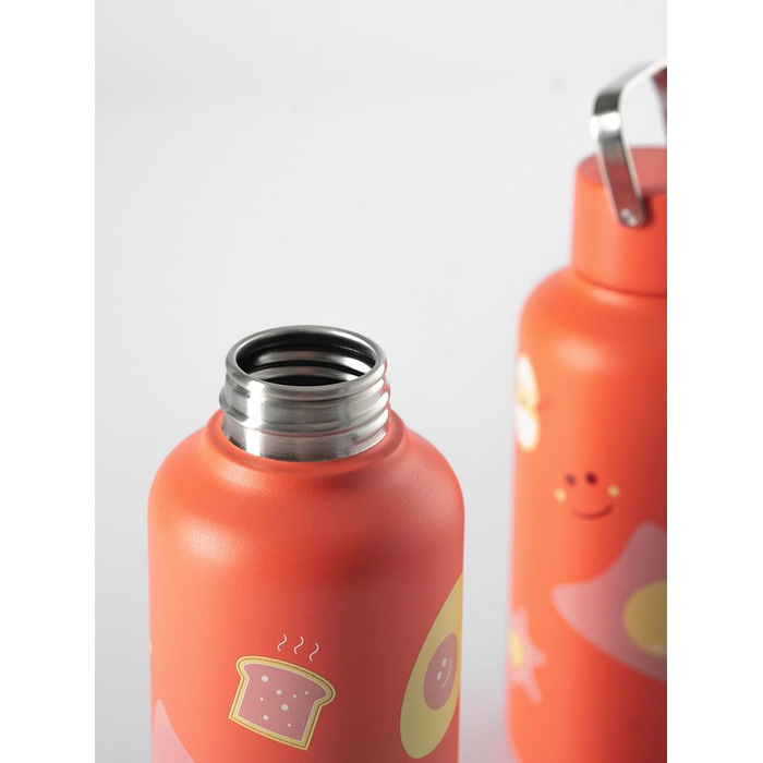Пляшка для води EQUA Timeless, нержавіюча сталь, 1000 мл, BPA-free, герметична, довговічна, багаторазова, 600 мл, Sunny Side Up