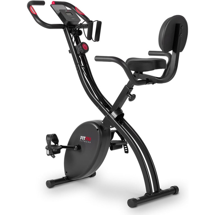 Складаний велотренажер FITFIU Fitness BEST-320 з сидінням, спинкою, еспандерами, 8-рівневим опором, пульсометром, маховик 8 кг, до 120 кг