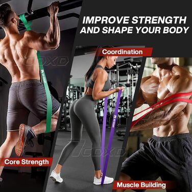 Набір еластичних стрічок для фітнесу: 6 рівнів, ручки, фіксатор для дверей, сумка, для силових тренувань, бодібілдингу, домашньої фітнес-тренування