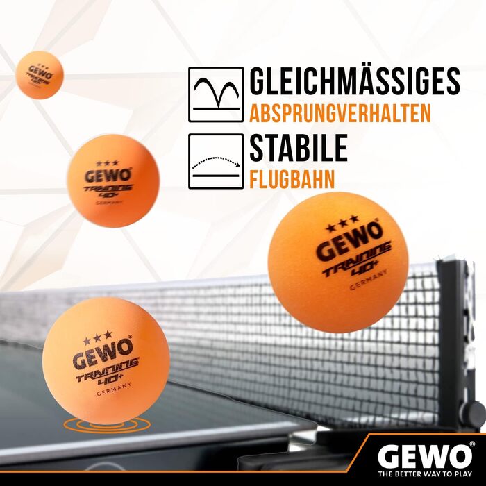 Набір тенісних м'ячів для пінг-понгу GEWO Training 40+ - 24 шт. (Оранжевий)