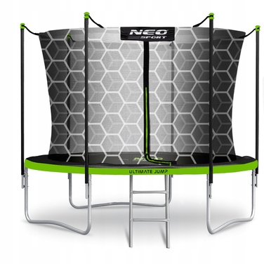 Садовий батут Neo-Sport 8ft/252см із внутрішньою сіткою та драбиною