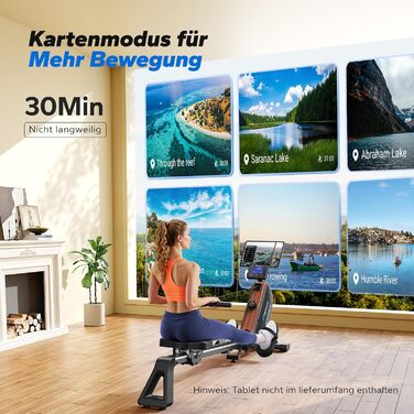 Гребний тренажер MERACH R15B2 для дому, складаний, з магнітним гальмом, тихий, з додатком, подовжені рейки, ручне регулювання