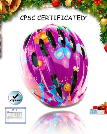 Дитячий велосипедний шолом для дівчаток, сертифікований CPSC, регульований, для різних видів спорту, рожевий, 3–10 років