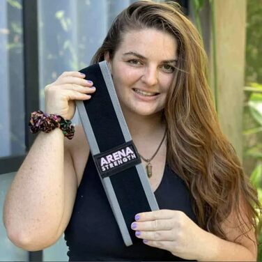 Стрічки для фітнесу Arena Strength Fabric - набір для тренування сідниць та ніг | Стрічки опору для стегон | Зручний набір з інструкцією та сумкою (X-Strong, сірий, рожевий)