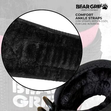 Петлі для ніг BEAR GRIP з неопрена з хутром, подвійні D-кільця з нержавіючої сталі, міцна застібка, для тренування преса, сідниць і ніг, пара