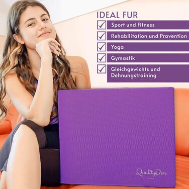 Килимок для балансу з м'якої піни, 44x34x5 см, фіолетовий. Покращує координацію та стабільність, зміцнює м'язи кора. З електронним посібником.