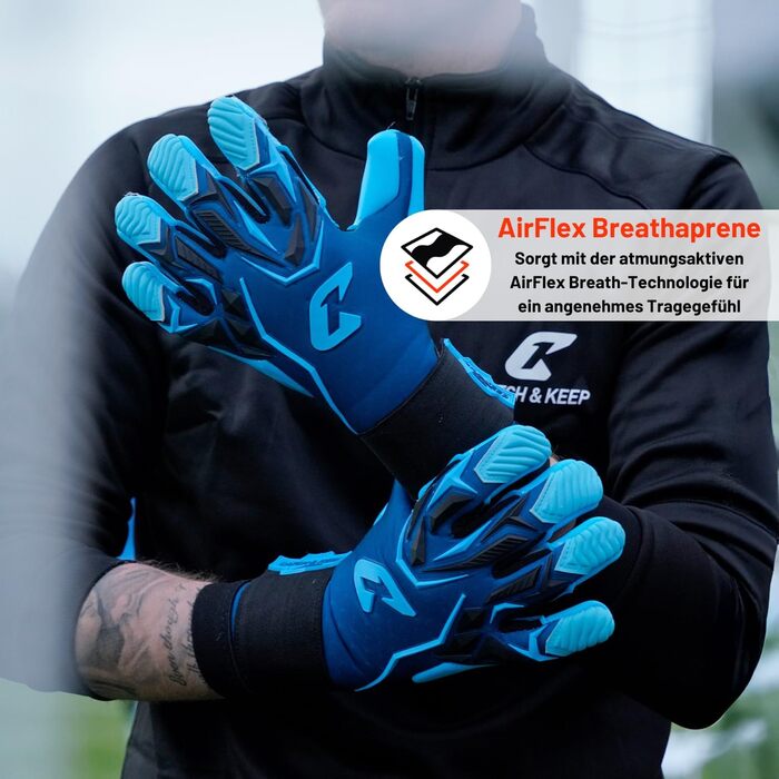 Воротарські рукавички CATCH&KEEP для дорослих з Octopus Grip, преміум якість, максимальне зчеплення для футболу