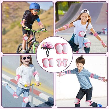 Набір захисту для дітей: наколінники, налокітники та шолом для роликів, велосипеда та самокату (3-10 років)