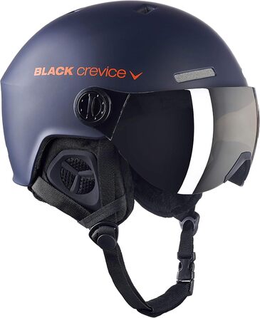 Лижний шолом BLACK CREVICE Gstaad з візором, пілотний стиль, для чоловіків і жінок, полікарбонатний, дихаючий, регульований розмір