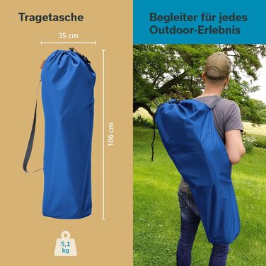 Крісло для кемпінгу Skandika Moonchair XL/Mala: зручне складане крісло з мішком для перенесення | Міцний сталевий каркас | Для дому та відпочинку на природі (Garten, Balkon, Reisen)
