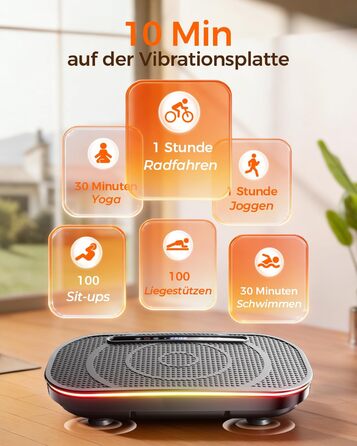 Віброплатформа для фітнесу Rüttelplatte: Вібраційна платформа для дому, 120 рівнів інтенсивності, тренування всього тіла, чорна