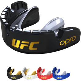 Захист для зубів OPRO Gold Level для брекетів, спортивний капу для дорослих, чорний/срібний
