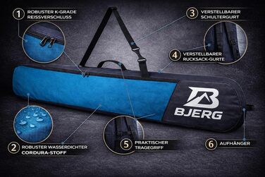 Чохол-сумка для сноуборда Bjerg Boardbag, рюкзак для транспортування сноуборда до 150 см, бірюзовий, Made in Europe