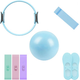 Набір для пілатесу: килимок, стрічки, шкарпетки, ролики, тренажер для дому. Для жінок та початківців. Розвиток гнучкості та сили корпусу