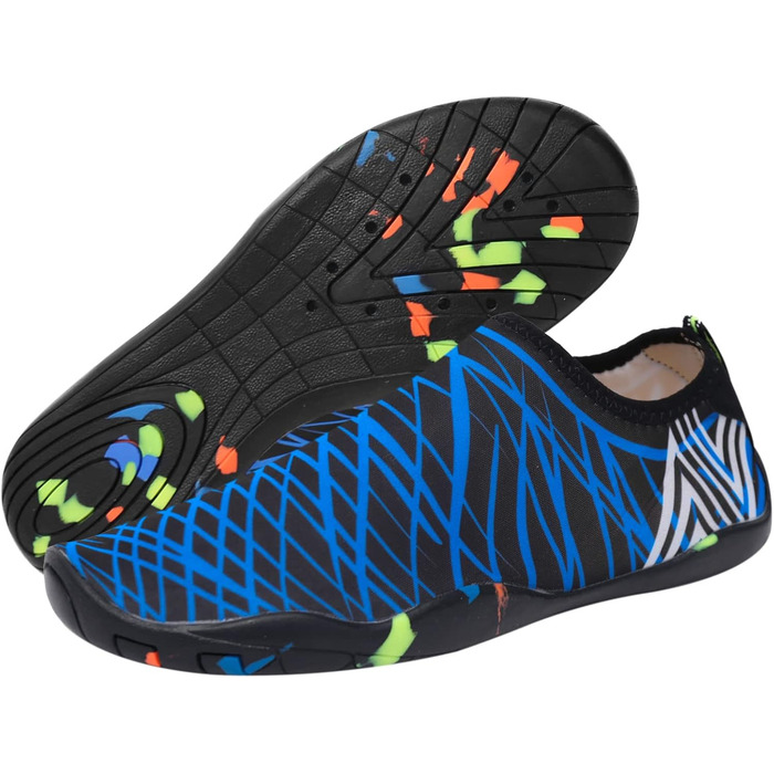 Водні черевики для плавання та серфінгу: чоловічі та жіночі, антиковзаючі, швидковисихаючі, розмір 36-45, колір блакитний
