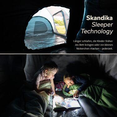 Намет Skandika Hammerfest 4/4+ для кемпінгу: 2 кабіни, водонепроникний, 3000 мм, з вшитим дном та темними кімнатами