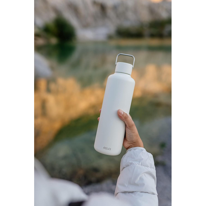 Пляшка для води EQUA Timeless, нержавіюча сталь, 1000 мл, BPA-free, герметична, довговічна, універсальна, біла, велика