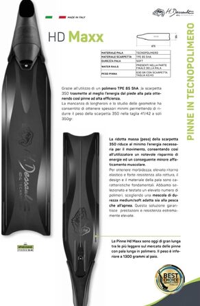 Ласти C4 H.Dessault HD Maxx Soft з технополімеру з калошею HD 350 для апное та підводного полювання