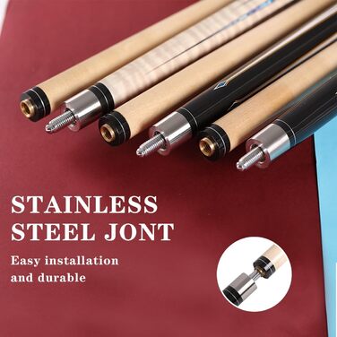 Набір київ для більярду: 2 киї (147.3 см) з акації, 3 наконечники | Київ для більярду, набір, акація