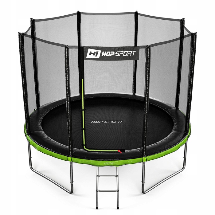 Батут із зовнішньою захисною сіткою Hop-Sport 10ft (305 см), чорно-зелений
