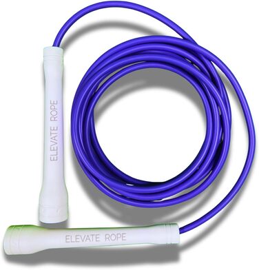 Професійне скакалка Elevate Speed Rope MAX з міцного PVC, нейлонового сердечника, довжина до 3 метрів, чорні/білі ручки (фіолетовий)