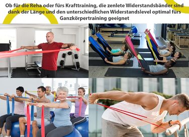 Набір еластичних стрічок для фітнесу 2.5м – для м'язового розвитку, йоги, пілатесу та фізіотерапії. Оригінальні фітнес-стрічки для гімнастики, довгі тренувальні стрічки для більшої свободи рухів. Жовті, червоні та сині. 2.5м