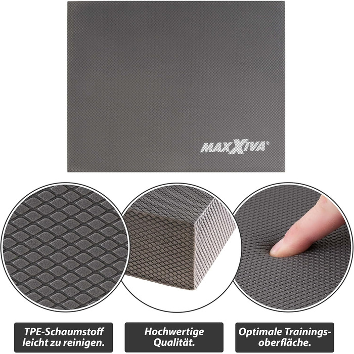 Балансувальний килимок MAXXIVA 50x40x6 см для фітнесу, йоги, пілатесу, фізіотерапії, сірий