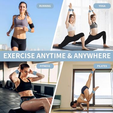 Ваги для зап'ястя та щиколоток FENIXFIT для жінок. Набір 2 шт. для силових тренувань, бігу, йоги, пілатесу, блакитні