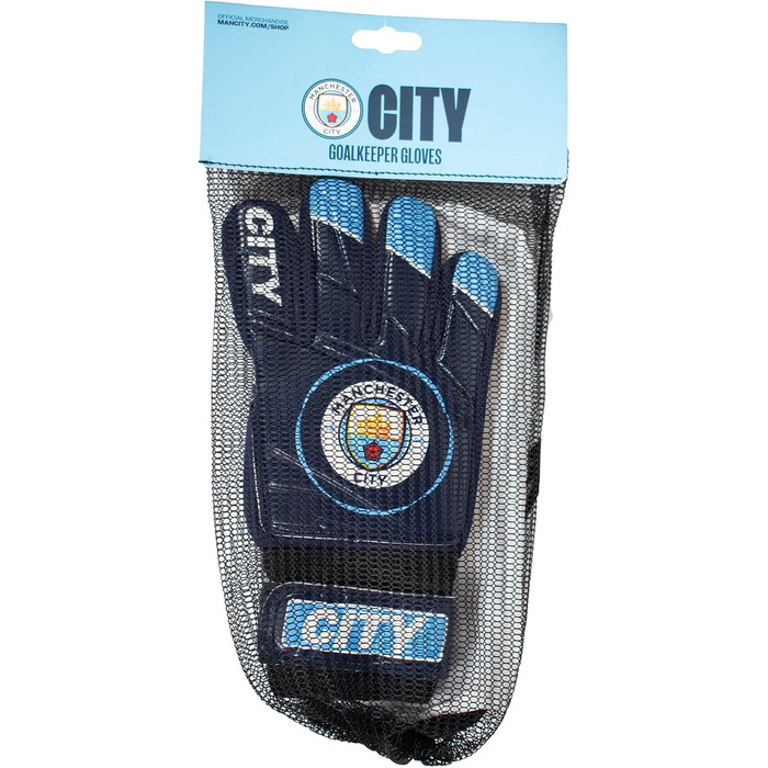 Дитячі воротарські рукавички Manchester City FC - Офіційний мерч, подарунок для юних футболістів 5-10 років