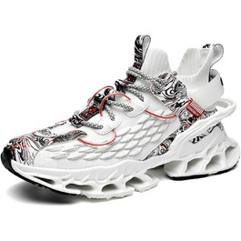 Чоловічі бігові кросівки для вулиці: легкі, зручні, дихаючі, з антиковзкою підошвою. Ідеальні для спорту, фітнесу, джогінгу та активного відпочинку. Розмір 41.5 EU, колір білий.