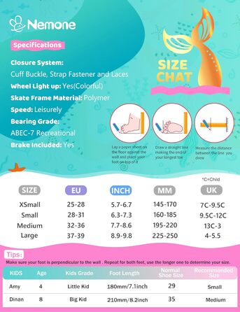 Роликові ковзани Nemone для дівчаток, розміри 37-39 EU, блакитний/фіолетовий, для катання в приміщенні та на вулиці