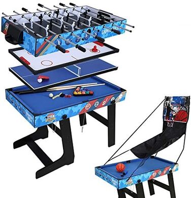 Складаний ігровий стіл 5-в-1 для футболу, хокею, тенісу, більярду та баскетболу