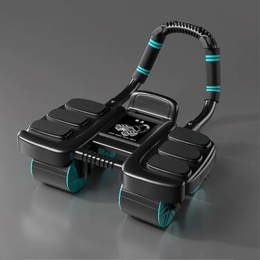 Аб'ютер (Ab Roller) для пресу з наколінником, автоматичний, 6 упорів для ліктів, 4 колеса, тренажер для пресу для дому