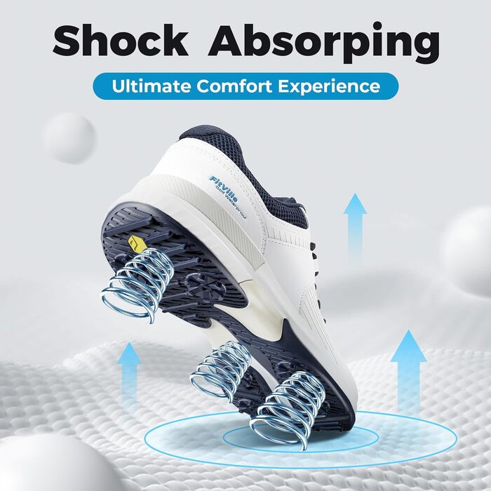 Чоловічі гольф-туфлі FitVille SpeedEx V4: широкі, зручні, дихаючі, для гольфу та спорту, розмір 40-49, сірі, білі, темно-сині