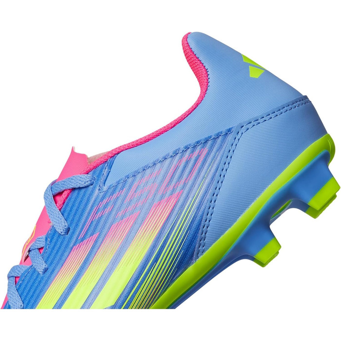 Футбольні бутси adidas F50 Club для унісекс, гнучка підошва, розмір 48 EU, Blue Fusion/Lucid Lemon/Lucid Pink