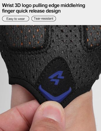 Велосипедні рукавички Ameda: тонкі літні, дихаючі, з нековзким покриттям для шосейних та гірських велосипедів. Для чоловіків та жінок, зелені (M, Синій)