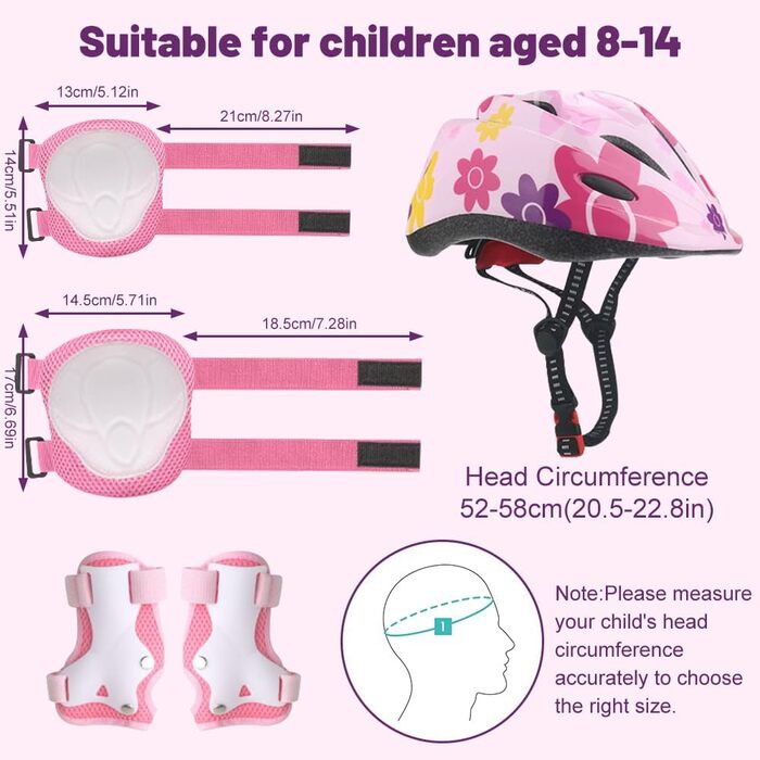 Набір захисту для дітей: наколінники, налокітники та шолом для роликів, велосипеда та самокату (3-10 років)