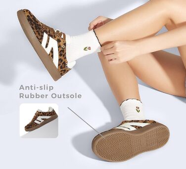 Кросівки жіночі LUCKY STEP класичні ретро, шкіра, для тенісу та скейтбордингу, з гумовою підошвою, Leopard (42 EU)