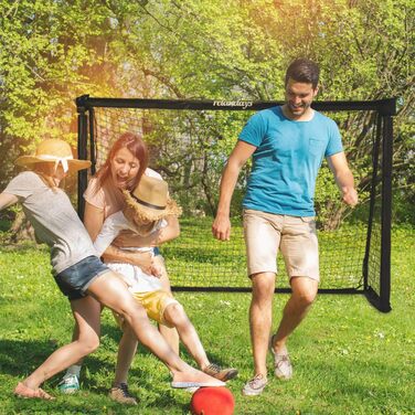 Футбольні ворота Relaxdays для дітей і дорослих, тренувальні, 120x180x60 см, сталь, чорні, для саду