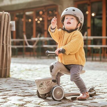Біговел Scoot & Ride Highwaykick 1 Lifestyle з сидінням та контейнером (коричневі смуги)