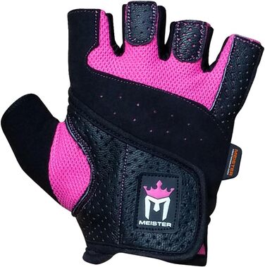 Жіночі вантажні рукавички Meister Fit Grip з Amara-шкірою, чорний/рожевий, розмір S